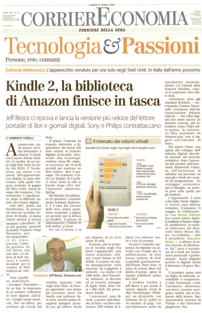 Bruno Editore su Il Corriere